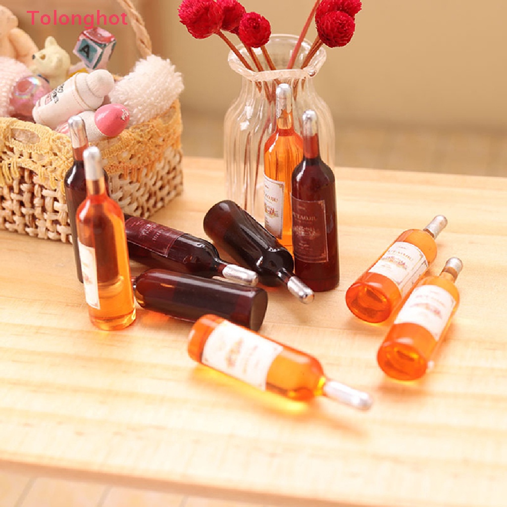 1 Bộ Mô Hình Giỏ Rượu Đỏ Tự Trang Trí Nhà Búp Bê Tỉ Lệ 1: 12