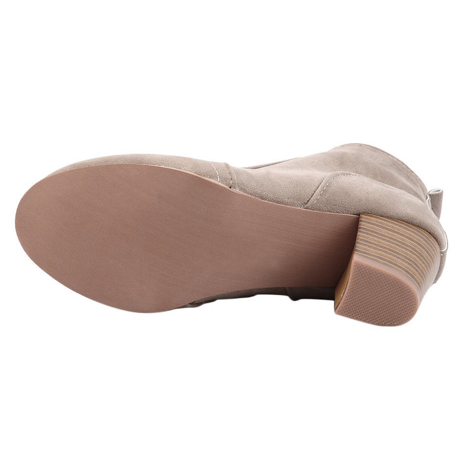 1 Pair Lady Winter Boots HIgh Square Heel Bootie Shoes Autumn And Winter Shoes