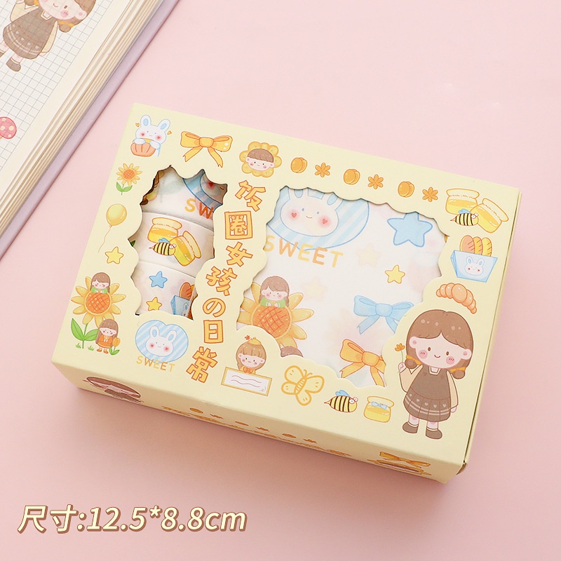 Hộp Quà Tặng Nhãn Dán Hoạt Hình Dễ Thương Cho Học Sinh Trung Học diy