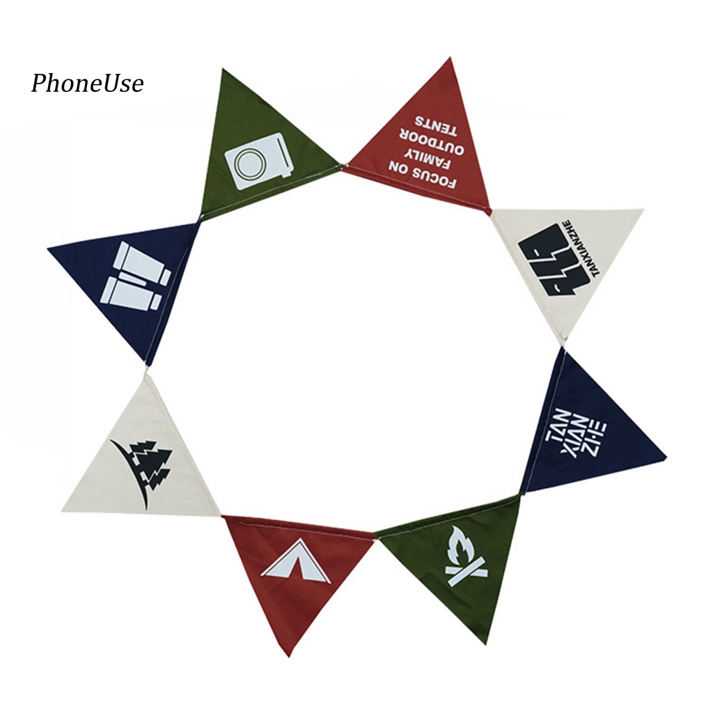 Cờ Tam Giác Bằng PU Màu Sáng Chống Nước Chống Mòn Trang Trí Lều Cắm Trại