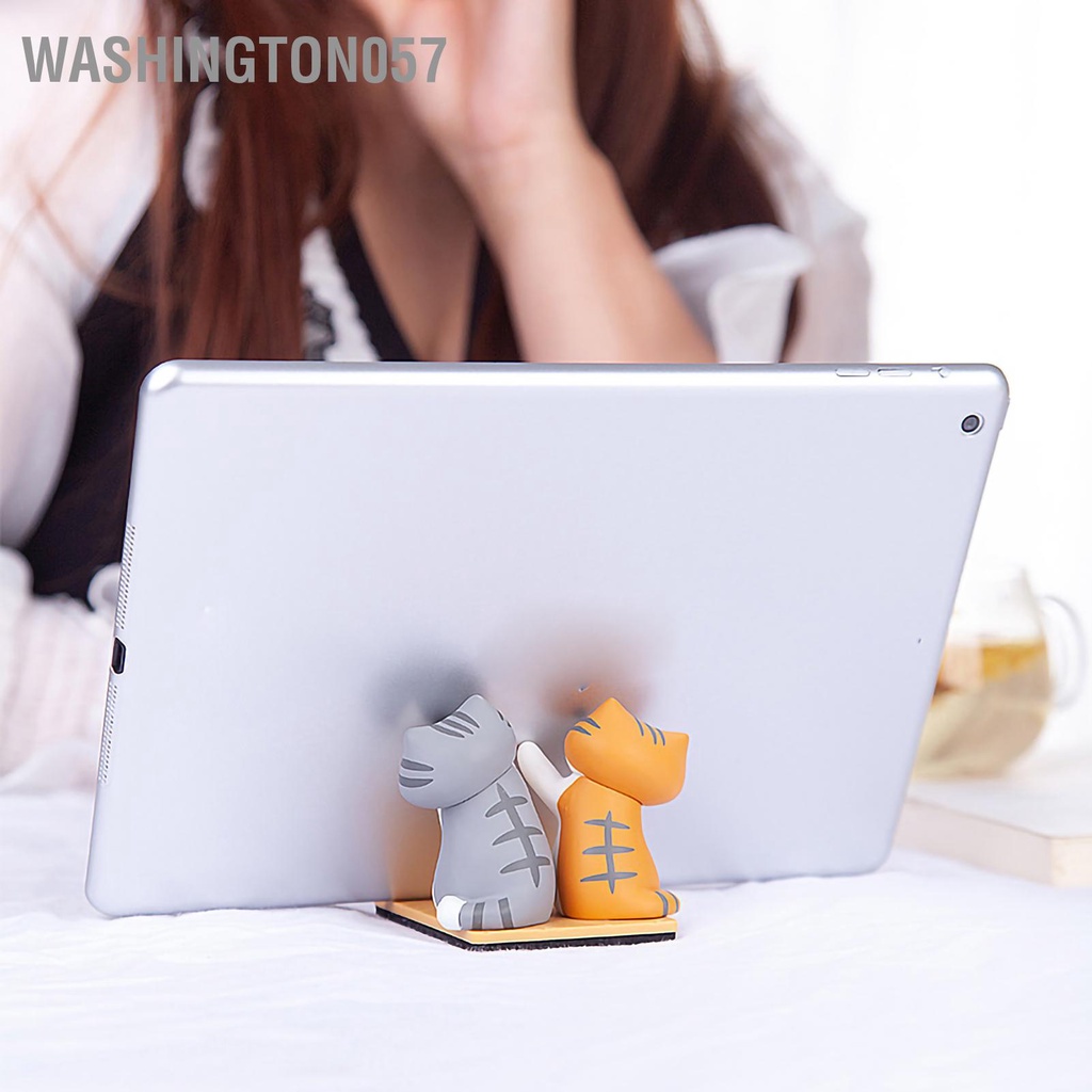 Washington057 Giá đỡ điện thoại thông minh mèo dễ thương PVC an toàn Máy tính để bàn đa năng hoạt hình cho di động