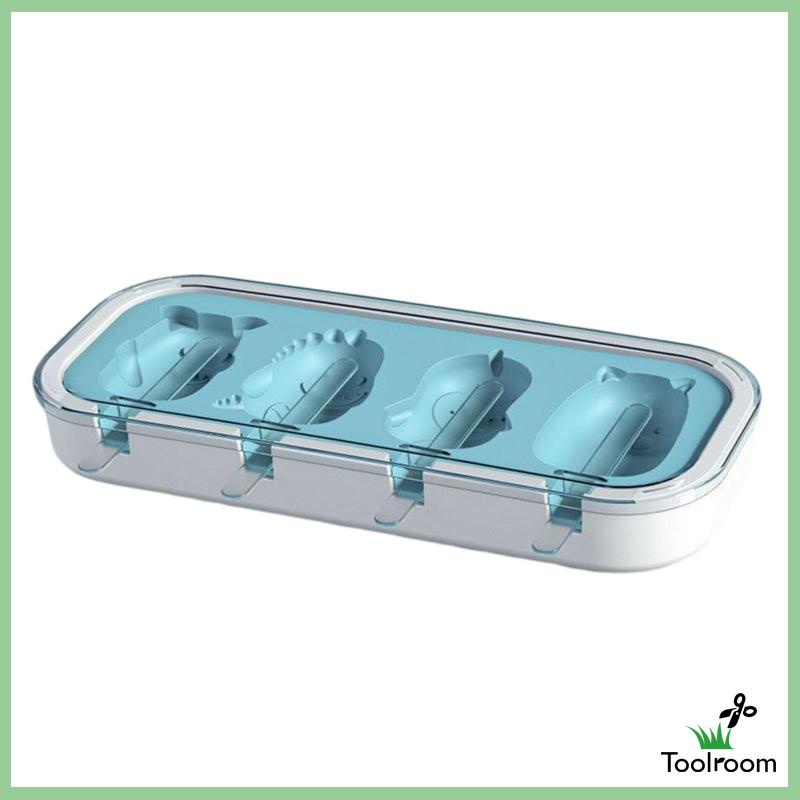 Khuôn Làm Kem Que Hình Hoạt Hình Dễ Vệ Sinh Có Thể Tái Sử Dụng