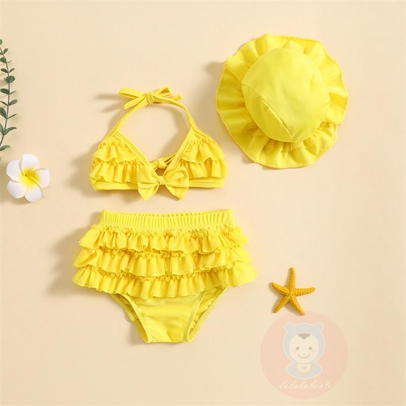 Bộ Đồ Bơi Liền Thân Cổ Yếm Nhiều Lớp Thời Trang Mùa Hè Cho Bé Gái Laa