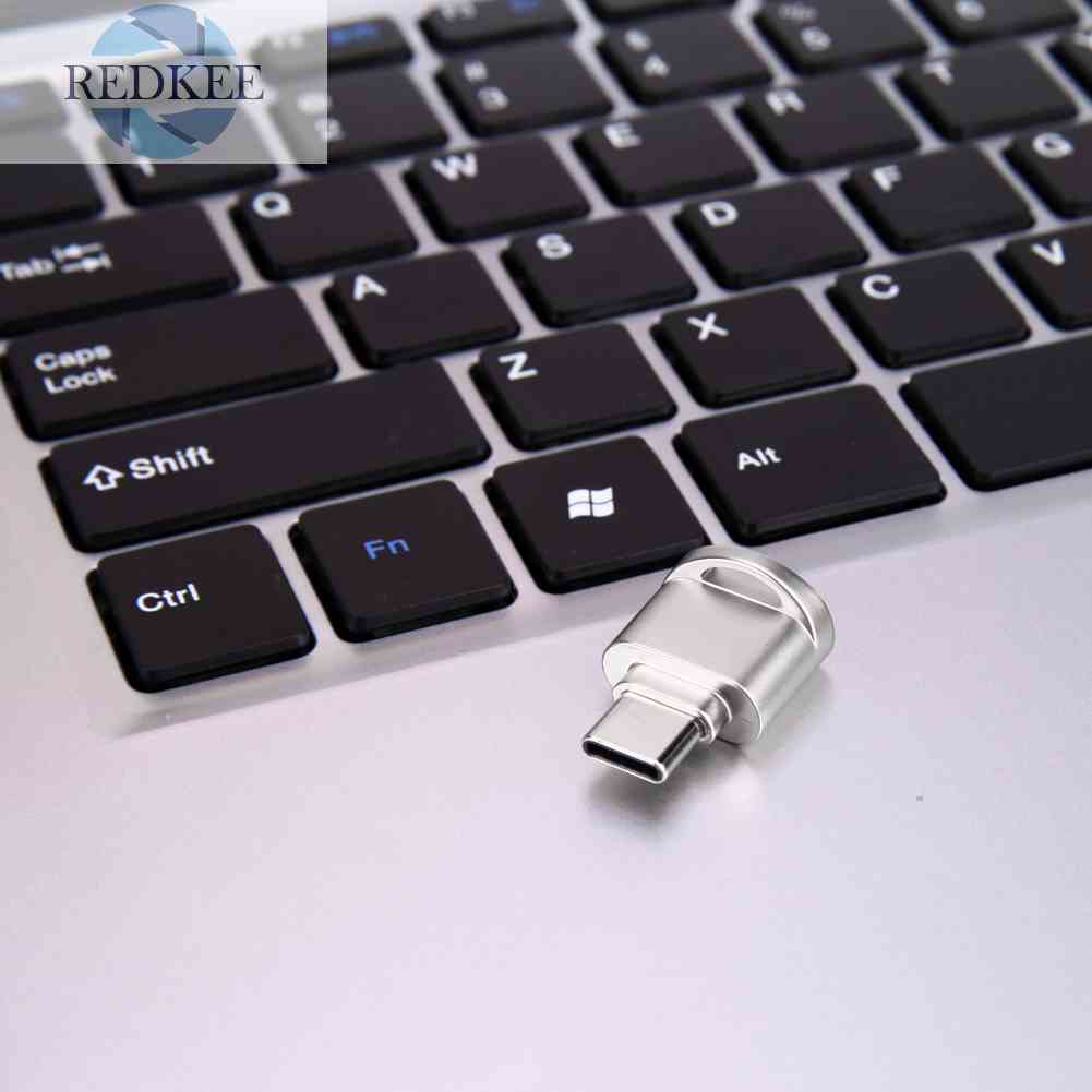 Đầu Đọc Thẻ Nhớ Micro SD TF Dạng Móc Khóa Loại C USB 3.1 Bằng Hợp Kim Nhôm