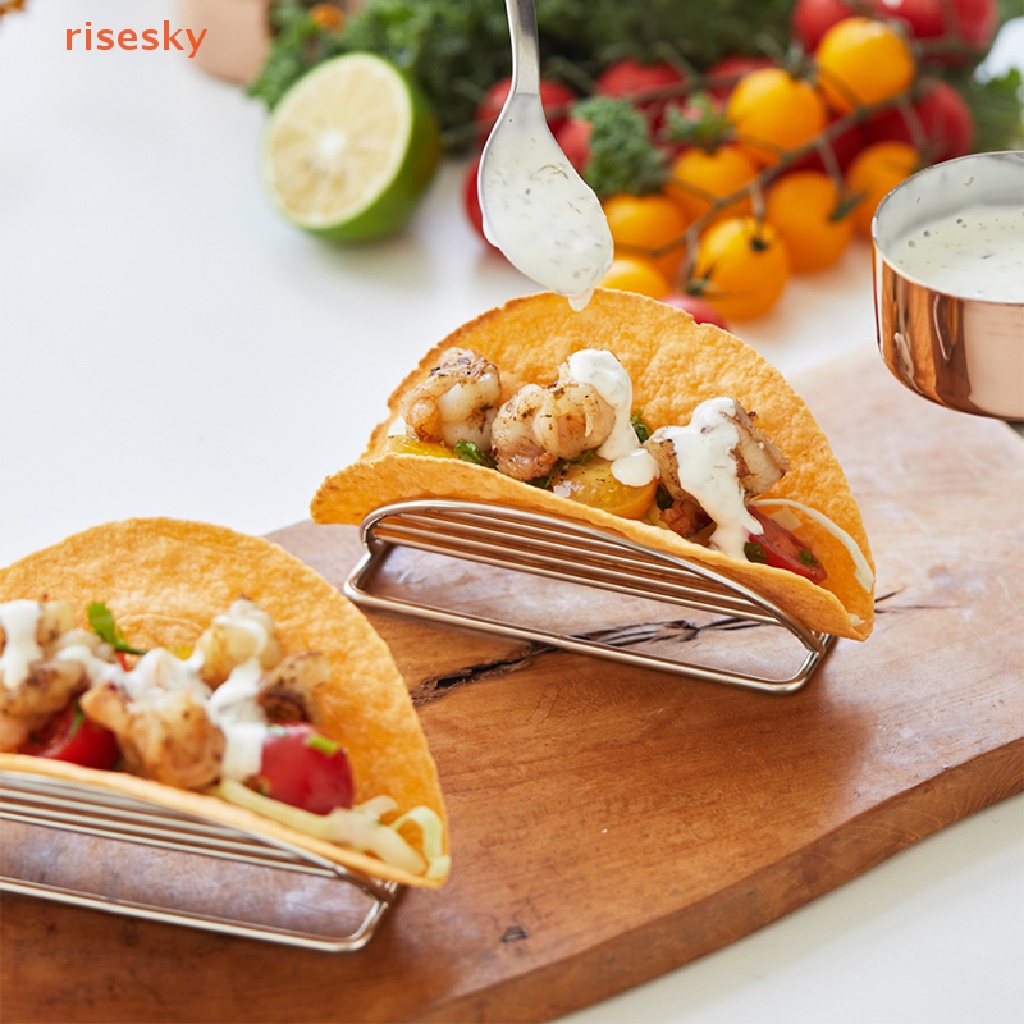 Giá Đỡ Bánh Taco Bằng Thép Không Gỉ 304 Thiết Kế Kiểu Gợn Sóng