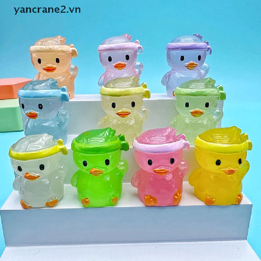 Bộ 2 Đồ trang trí Chú Vịt Dạ Quang Dễ Thương Dùng Trang Trí