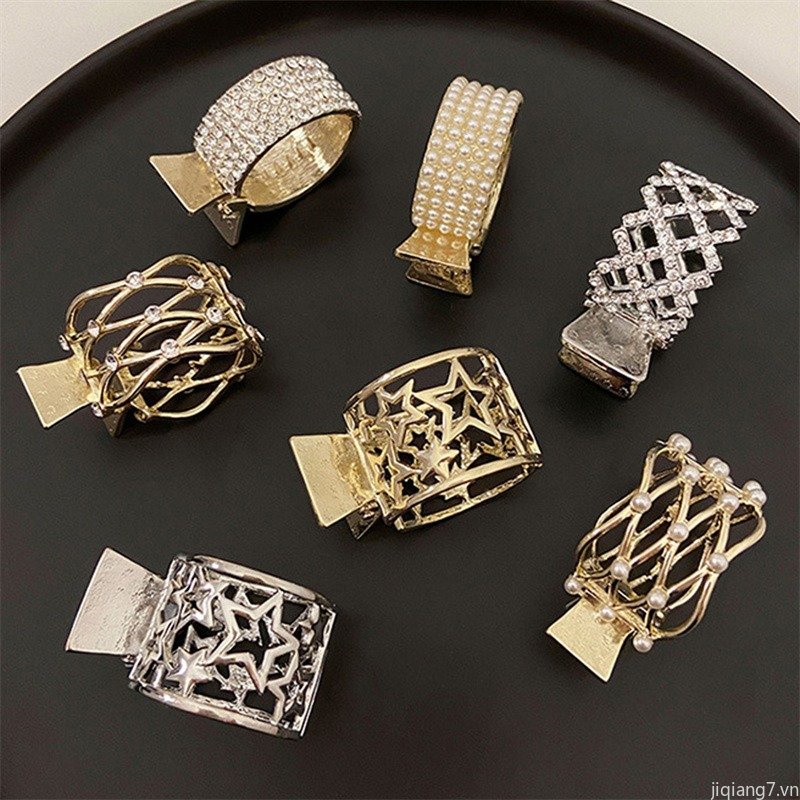 Kẹp Tóc Càng Cua Cố Định Đính Đá &amp; Ngọc Trai Mới