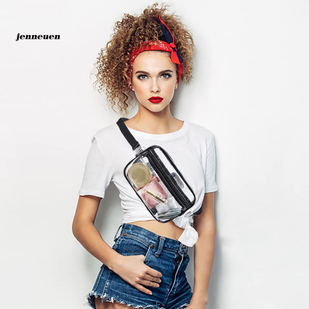 Túi Đeo Hông Cỡ Lớn Trong Suốt Chống Nước Có Khóa Kéo Điều Chỉnh Được Cho Nữ