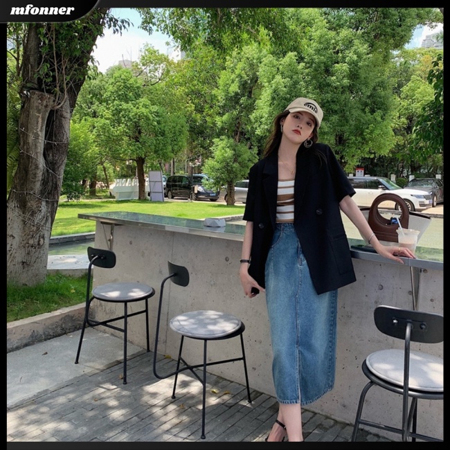 Áo Hai Dây Dệt Kim Kẻ Sọc Thoáng Khí Phong Cách Retro Cho Nữ