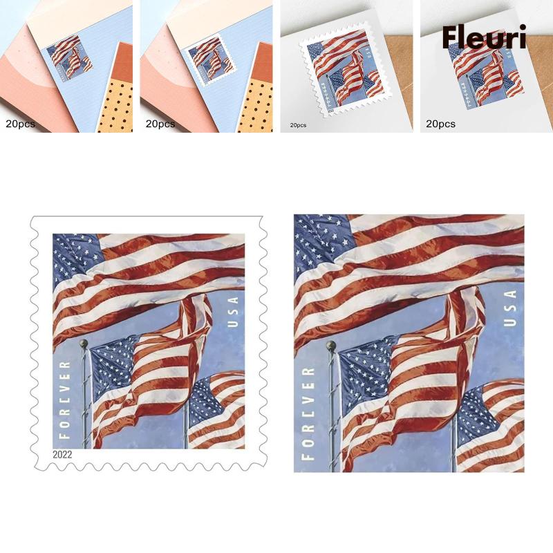 Set 20 Sticker Dán Xe Hơi Hình Lá Cờ Mỹ