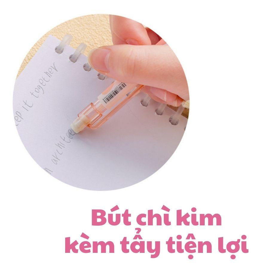 Bút chì bấm họa tiết đáng yêu B83 ngòi 0.5mm, bút chì kim kèm tẩy cực tiện lợi