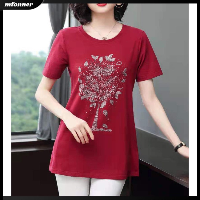 Áo Thun Tay Ngắn Cổ Tròn Màu Sắc Đơn Giản Cho Nữ