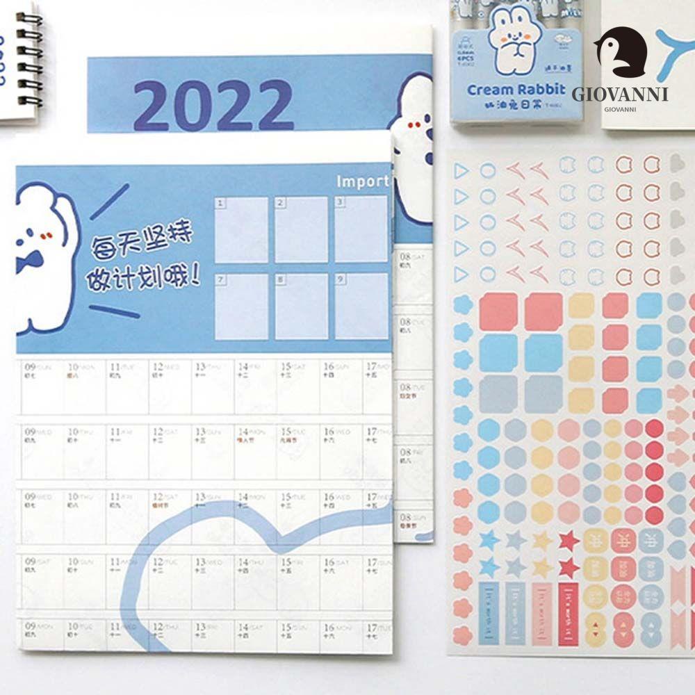 Lịch lên kế hoạch 2022 365 ngày hình dáng dễ thương