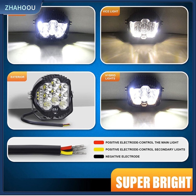 ☃Nhà Cửa☃ Đèn Pha 3 Mặt 5-inch 50w 8000lm Chất Lượng Cao Dành Cho Xe Hơi