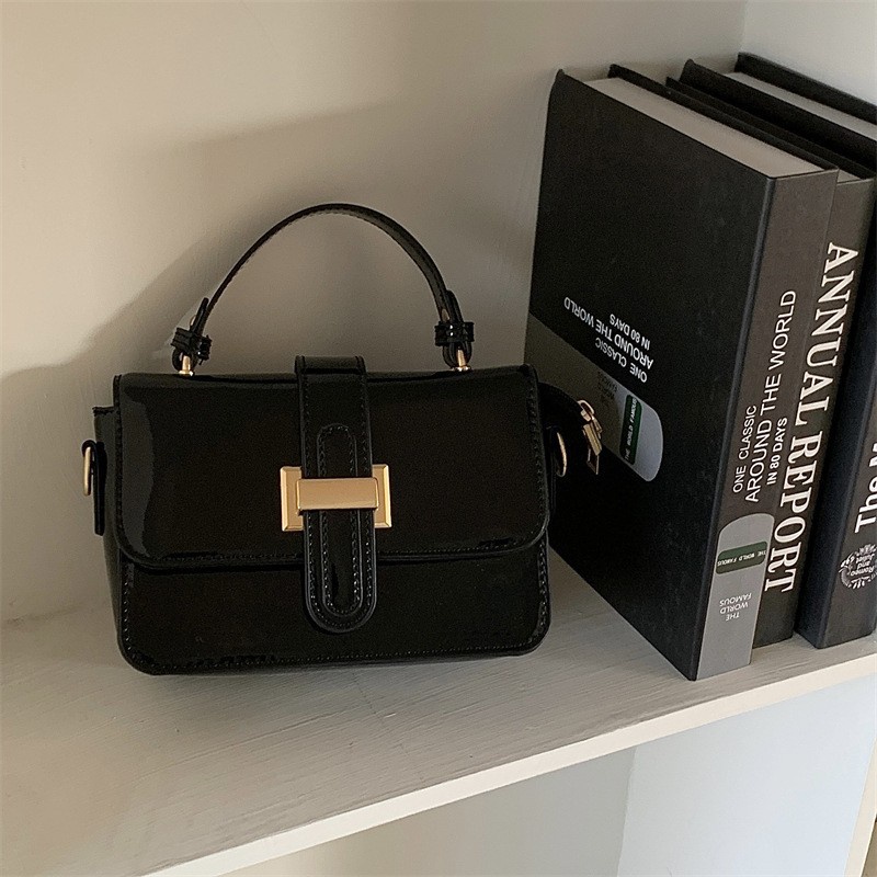 Túi Xách Đeo Vai Hình Vuông Cỡ Nhỏ Màu Bóng Phong Cách Châu Âu Thời Trang 2023 Sang Trọng Cho Nữ