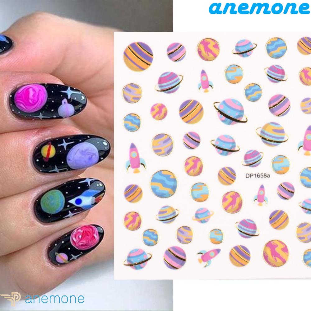 Miếng Dán Trang Trí Móng Tay Tự Dính Hình Hành Tinh Galaxy