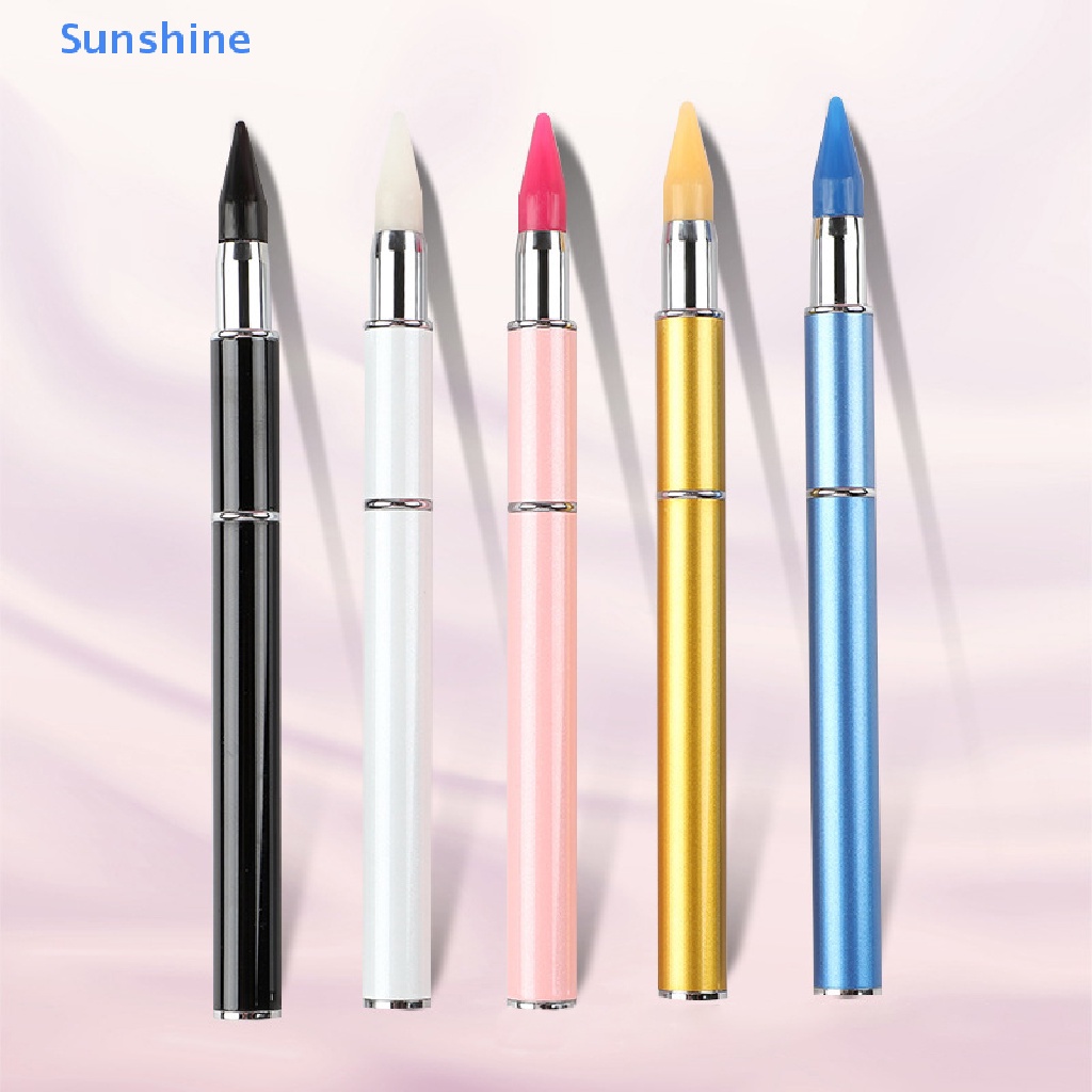 Bút Hai Đầu Dạng Xoay Đính Đá Trang Trí Móng Nghệ Thuật