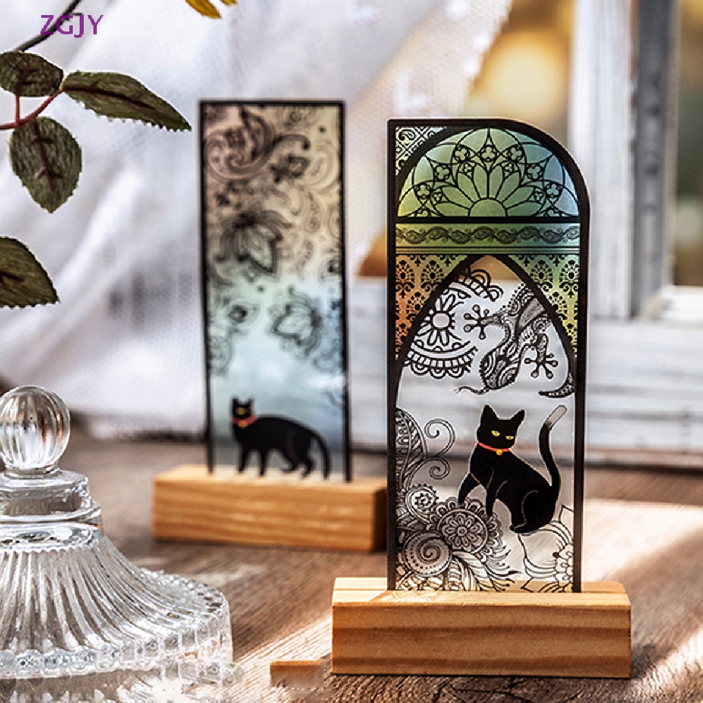 Set 6 Bookmark Hình Mèo Đen Mặt Trăng Sáng Tạo Dễ Thương Mới