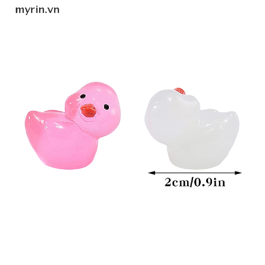 Set 10 Chú Vịt Mini Bằng Nhựa Phát Sáng Trong Bóng Tối Trang Trí Tiểu Cảnh / Nhà Búp Bê / Vườn DIY