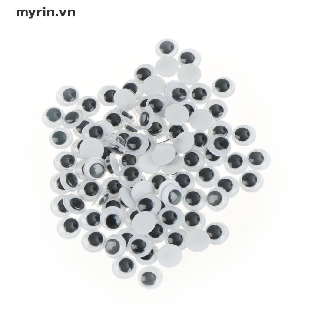 Set 100 Con Mắt Nhựa 6-15mm Tự Dính Trang Trí Búp Bê