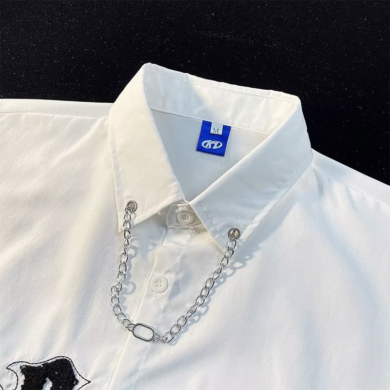 Áo Thun Polo Ngắn Tay Dáng Rộng Thời Trang Hip Hop Đường Phố Cá Tính Cho Nam