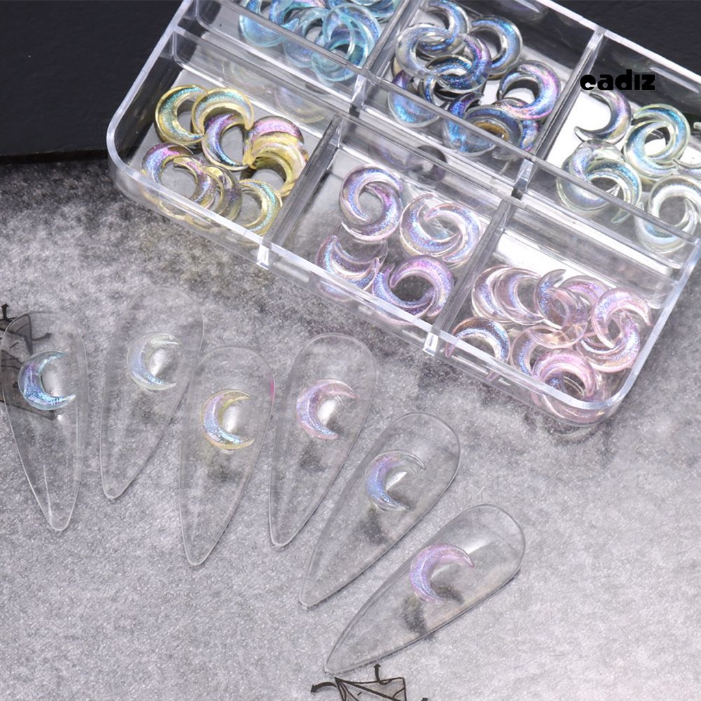 Phụ Kiện Trang Trí Móng Tay Nghệ Thuật Hình Mặt Trăng 3D Bằng Nhựa Resin