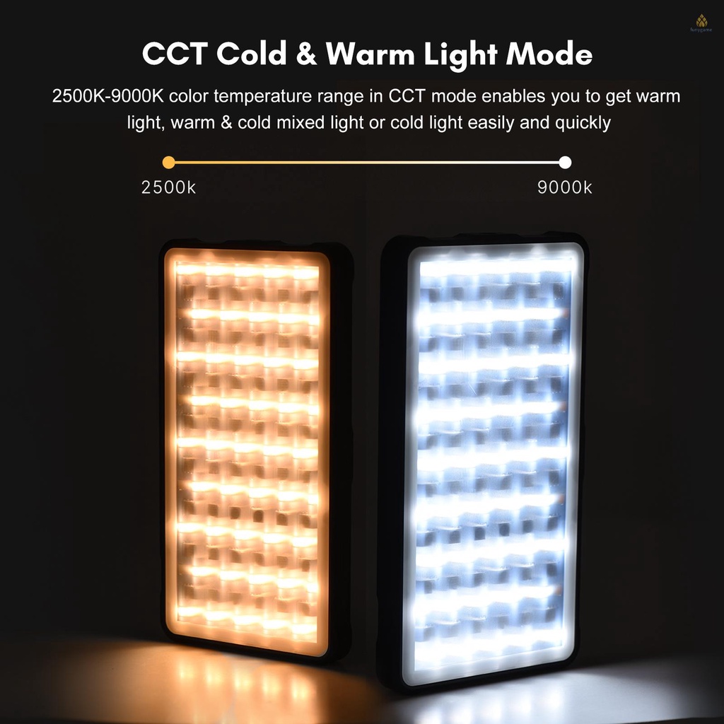 ANDOER Bảng Đèn LED RGB 2500K-9000K 24 Hiệu Ứng Ánh Sáng Điều Chỉnh Được CRI95 + Tích Hợp Pin Chuyên Dụng