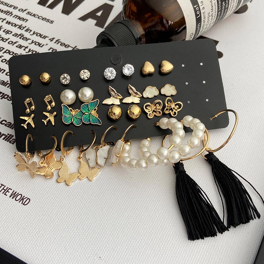 Bộ Bông Tai Thời Trang Sáng Tạo Hình Bướm Máy Bay Cổ Điển Dành Cho Bạn Nữ E7K1