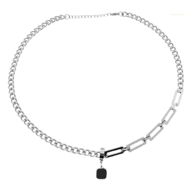 Vòng Cổ Choker / Bông Tai Mặt Vuông Phong Cách Hip Hop Punk Đơn Giản