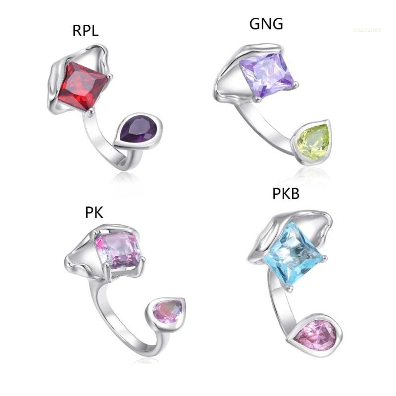 Nhẫn Đính Hôn Điều Chỉnh Được Y2K Chất Liệu Đồng Trang Sức Tuyệt Vời Cho Nữ