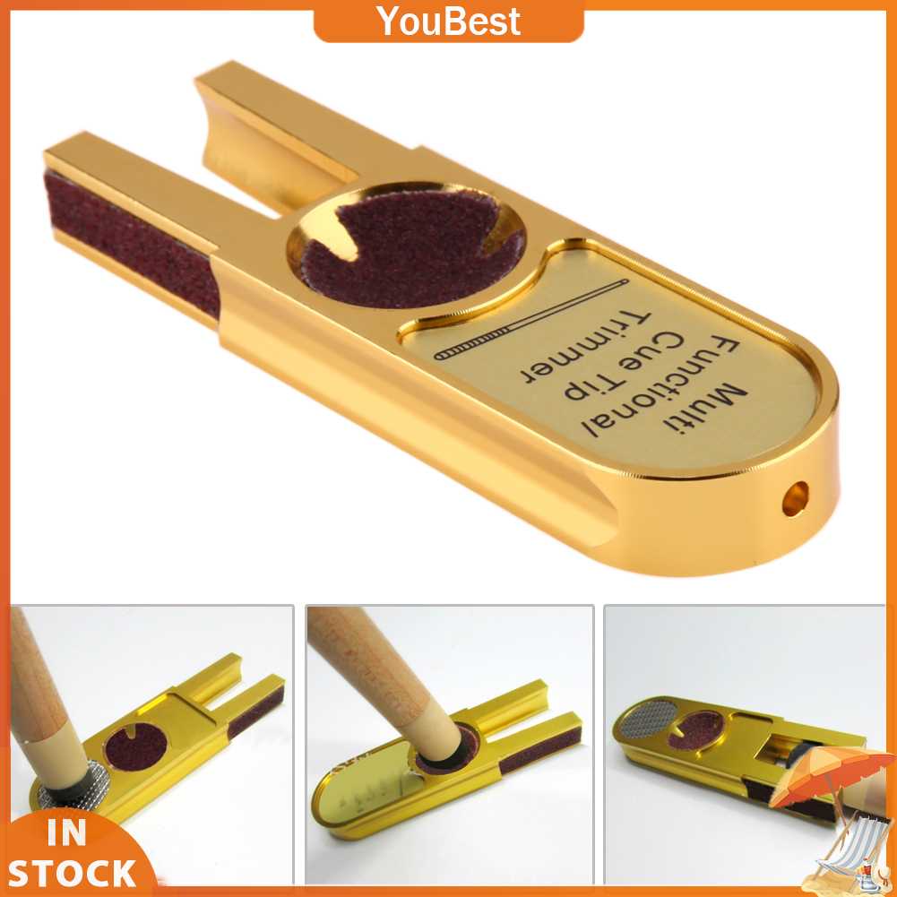 ᲦYBღ(In Stock） Muti-functional U-shape Billiards Pool Cue Tip Trimmers Repairer Tool