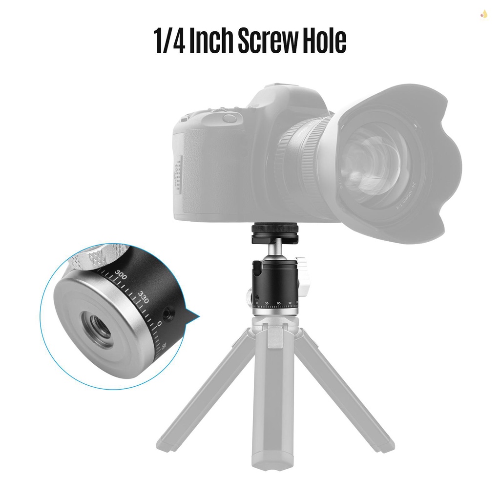 Vít 1 / 4 Đầu Bi Mini 360 Độ 2 Trong 1° Đầu Bi Xoay Bằng Hợp Kim Nhôm Cho Giá Đỡ Ba Chân Máy Ảnh / Điện Thoại