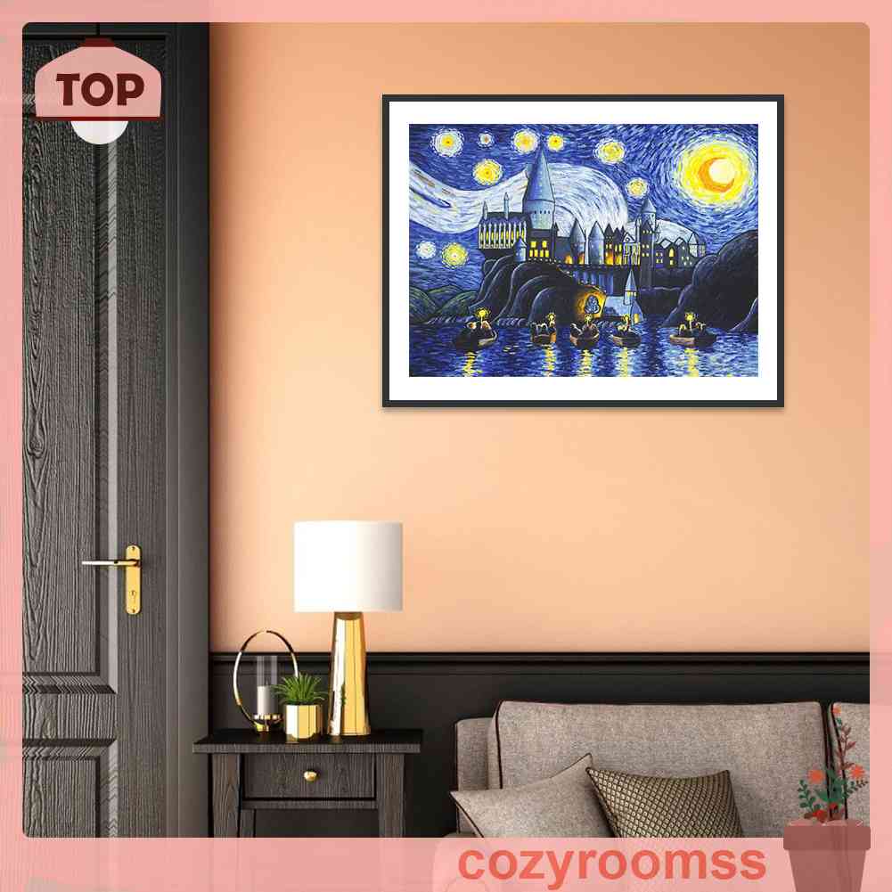 Tranh Đính Đá Kim Cương Toàn Bộ 5D DIY Hình Vẽ Bầu Trời Đêm