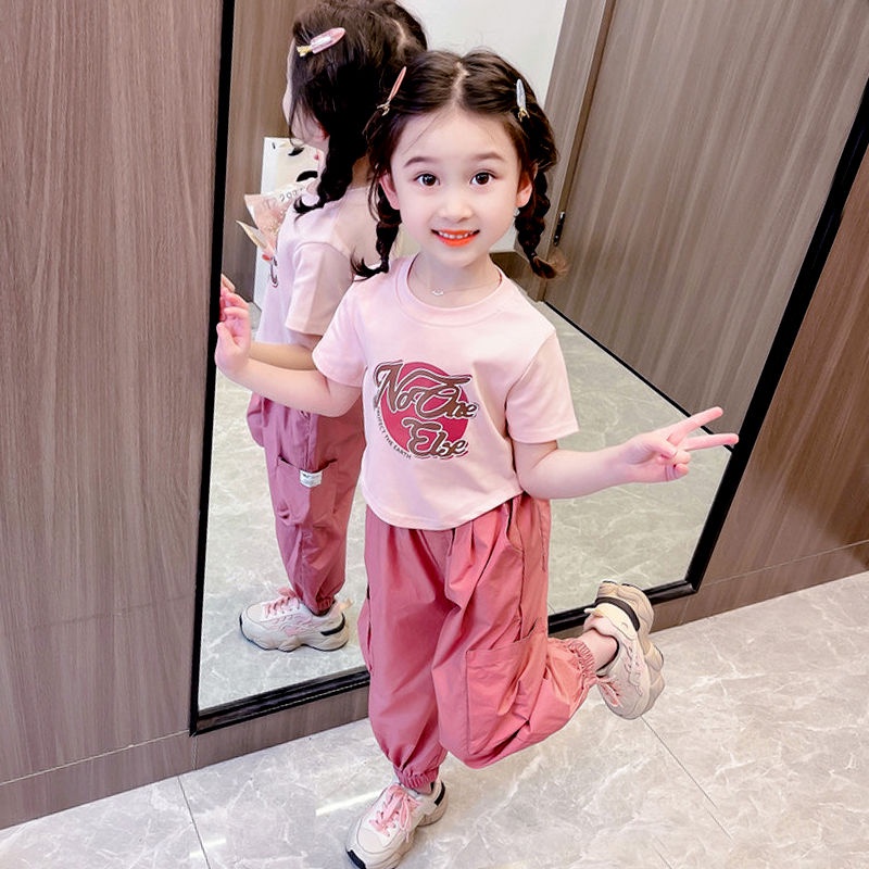 Bộ Đồ Hai Mảnh Áo + Quần Dài Phong Cách Hàn Quốc Thời Trang Mùa Hè Hàng Mới Dành Cho Bạn Gái Phù Hợp Với Tất Cả Các Bé Gái