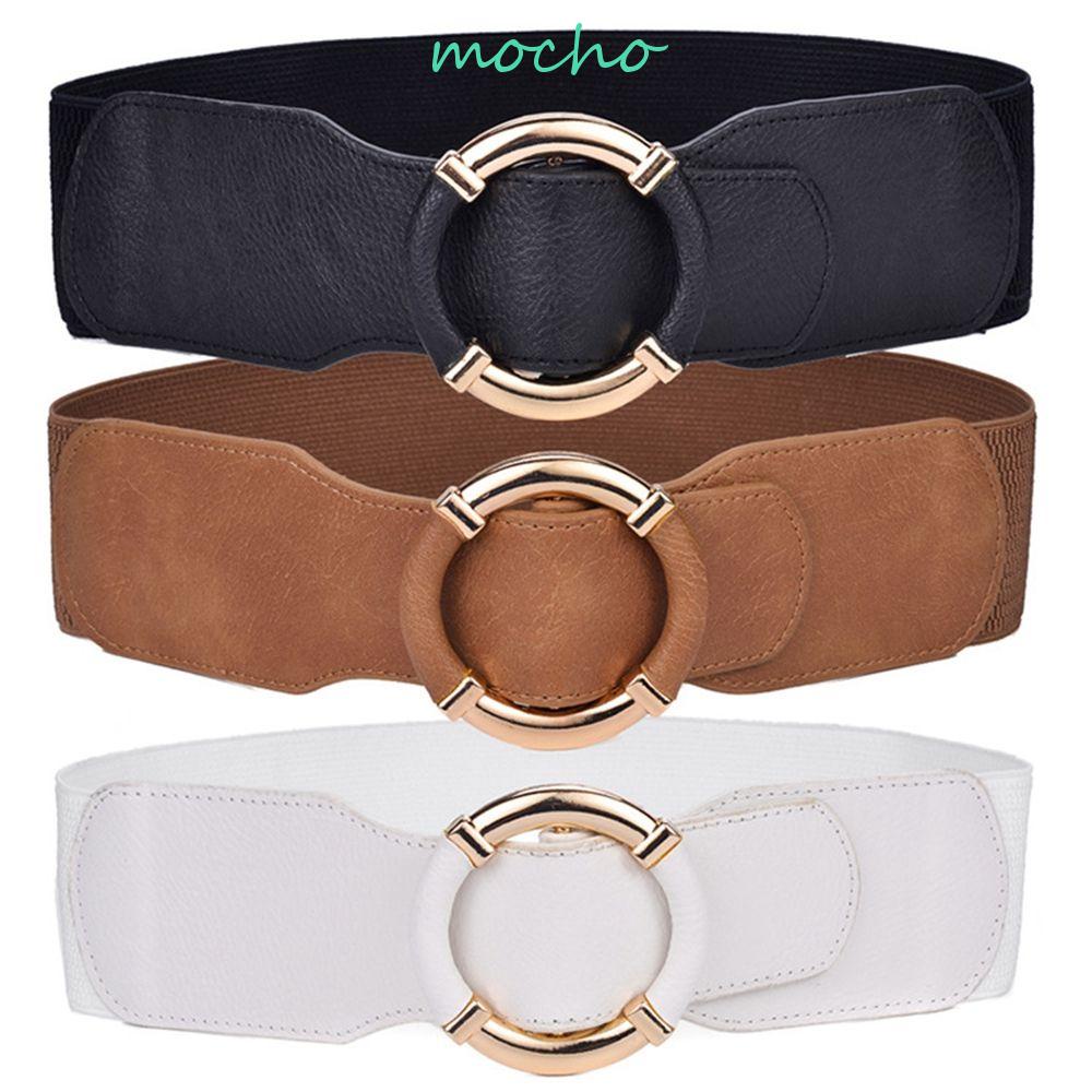 Thắt Lưng Bản Rộng Khóa Tròn Bằng Kim Loại Điều Chỉnh Được Phong Cách Hàn Quốc Cho Nữ