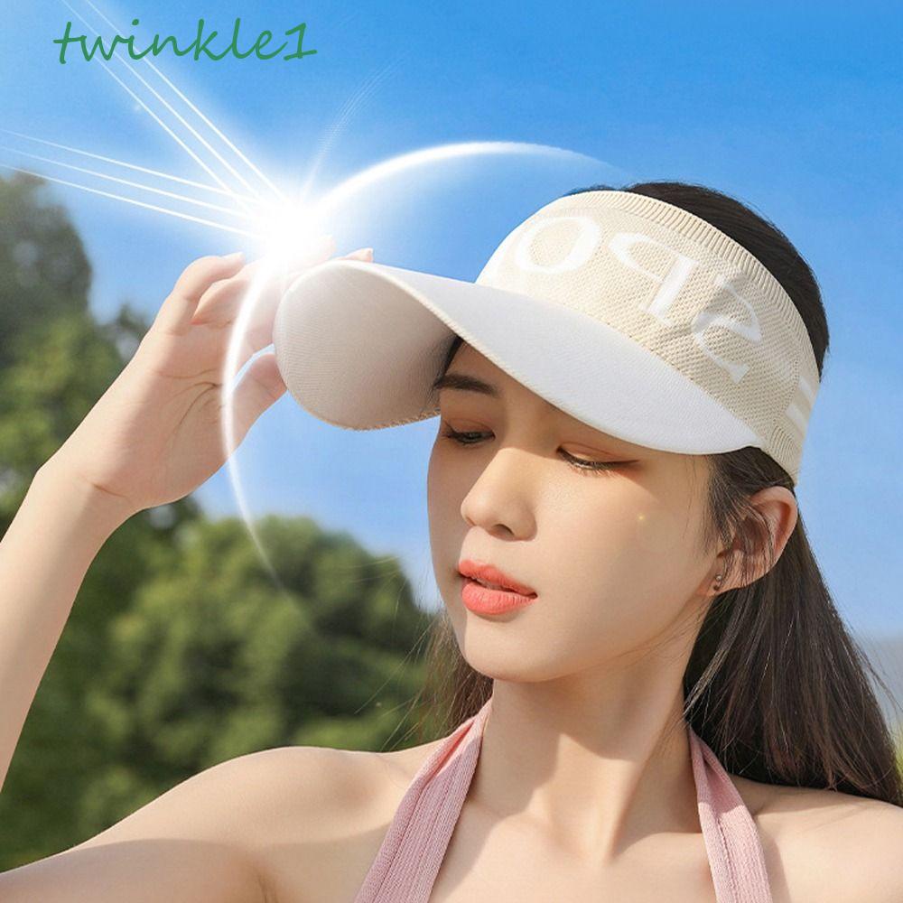 Mũ Lưỡi Trai Nửa Đầu Chống Nắng Hở Chóp In Chữ Có Thể Điều Chỉnh Thanh Lịch Cho Nữ