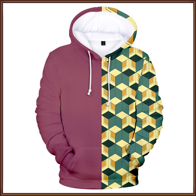 Áo Hoodie Tay Dài In Họa Tiết Hình Học 3D Phối Dây Rút Thời Trang Cho Nam Và Nữ