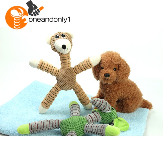 Đồ Chơi Nhồi Bông Mềm Mại Hình Động Vật Phát Ra Âm Thanh Chống Cắn Làm Sạch Răng Cho Thú Cưng