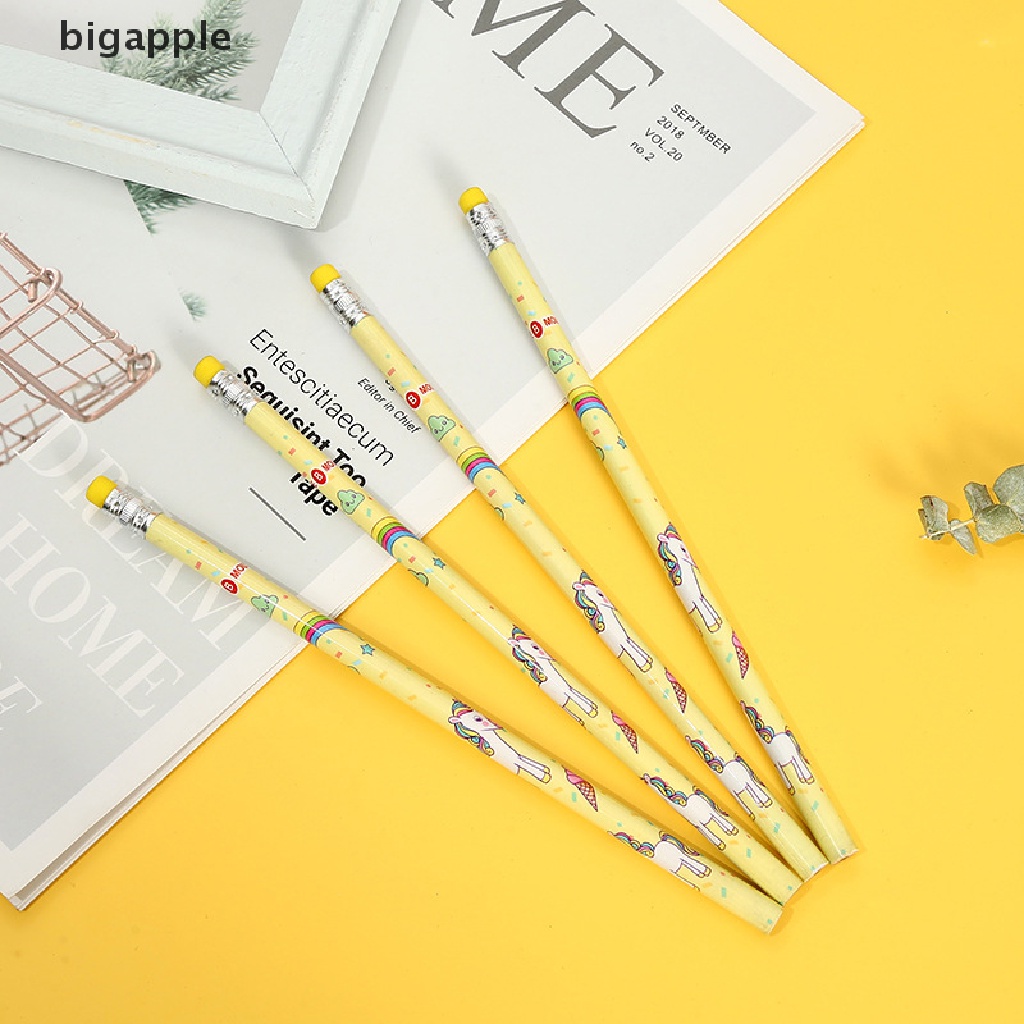 Set 4 Bút Chì Gỗ HB Hình Kỳ Lân Sáng Tạo Cho Học Sinh