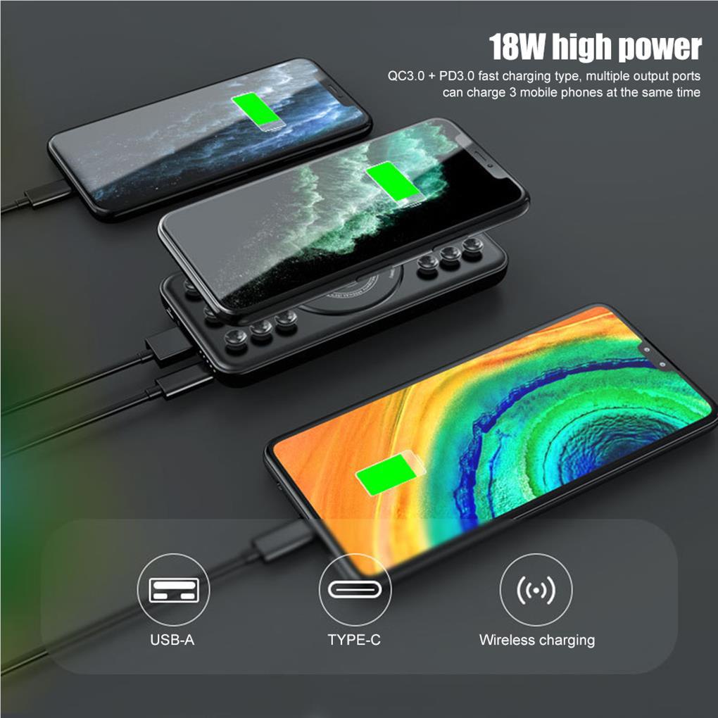 Pin Sạc Dự Phòng Không Dây 10000mAh USB C 18W PD Sạc Nhanh 3 0 Tiện Dụng