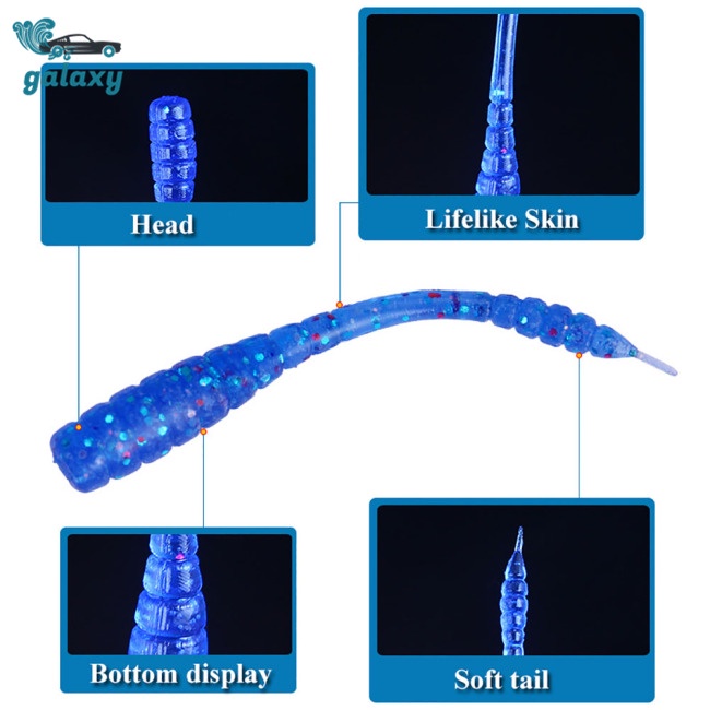 Galaxy 50 Mồi Giun Giả Câu Cá Bằng Silicon 0.4g / 4.5cm