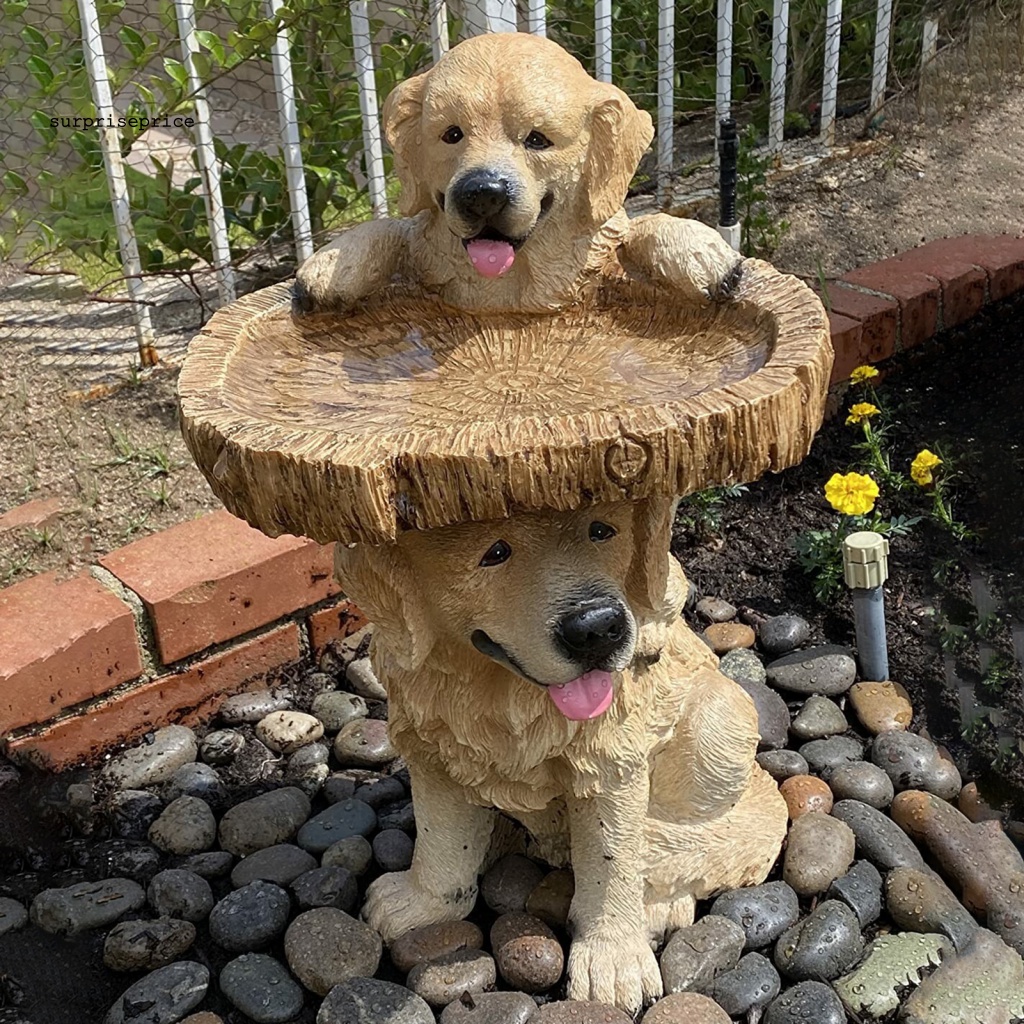 Mô Hình Cún Con Bằng Nhựa Resin Dễ Thương Dùng Trang Trí Sân Vườn