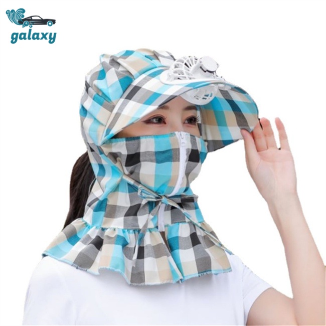 Galaxy Mũ Rộng Vành Chống Tia Uv Có Quạt Sạc Tiện Dụng Cho Nữ