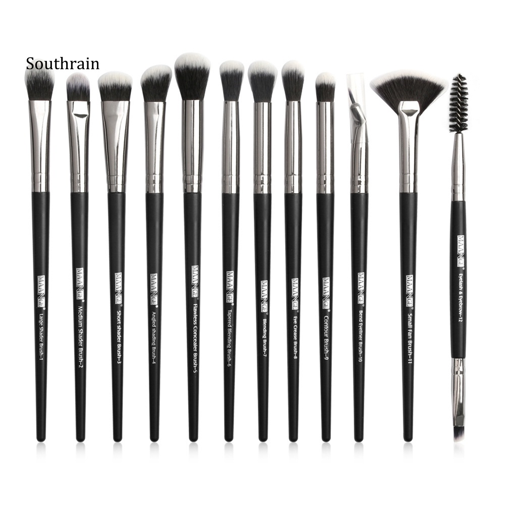 Set 12 Cọ Trang Điểm Mắt MAANGE Chất Lượng Cao
