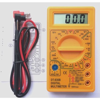 DT-830D Mini Digital Multimeter AC/DC Volt Amp Ohm Diode hFE Continuity Tester
