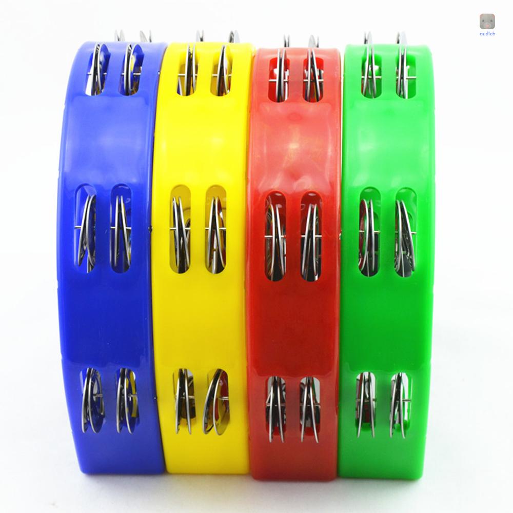 Trống Lục Lạc Cầm Tay Hai Hàng Bằng Nhựa Và Kim Loại Dành Cho Người Lớn Và Trẻ Em