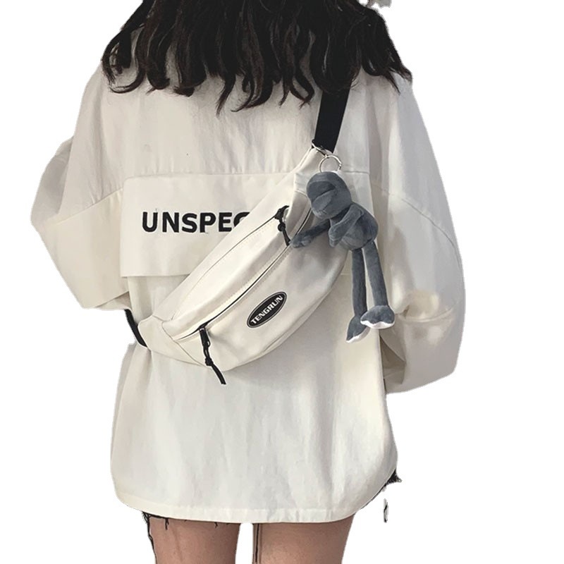 Túi Đeo Chéo Ngực Vải Canvas Phong Cách Thể Thao Thời Trang Cá Tính Cho Nữ