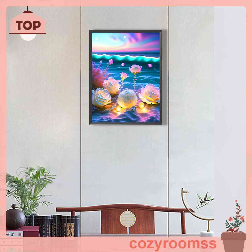 Tranh Đính Đá Kim Cương Toàn Bộ 5D DIY Hình Vẽ Hoa Hồng