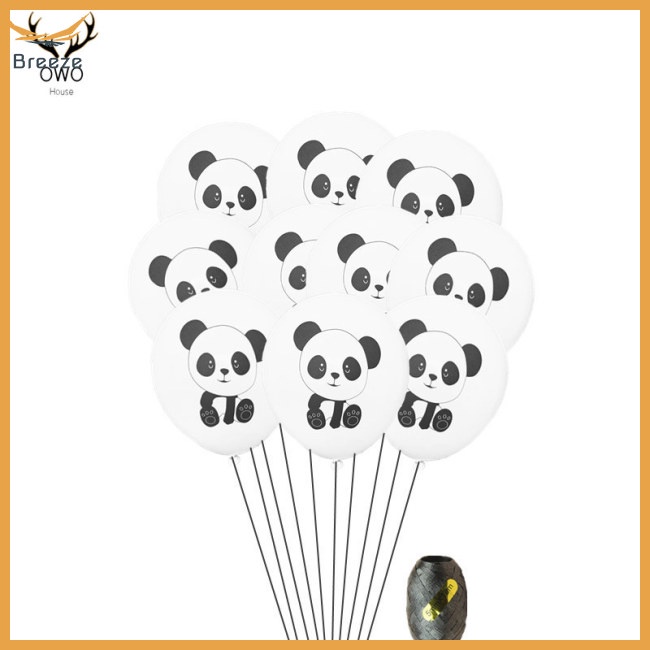 Set 10 Bong Bóng 12 Inch Hình Gấu Trúc Hoạt Hình Trang Trí Tiệc Sinh Nhật Cho Bé