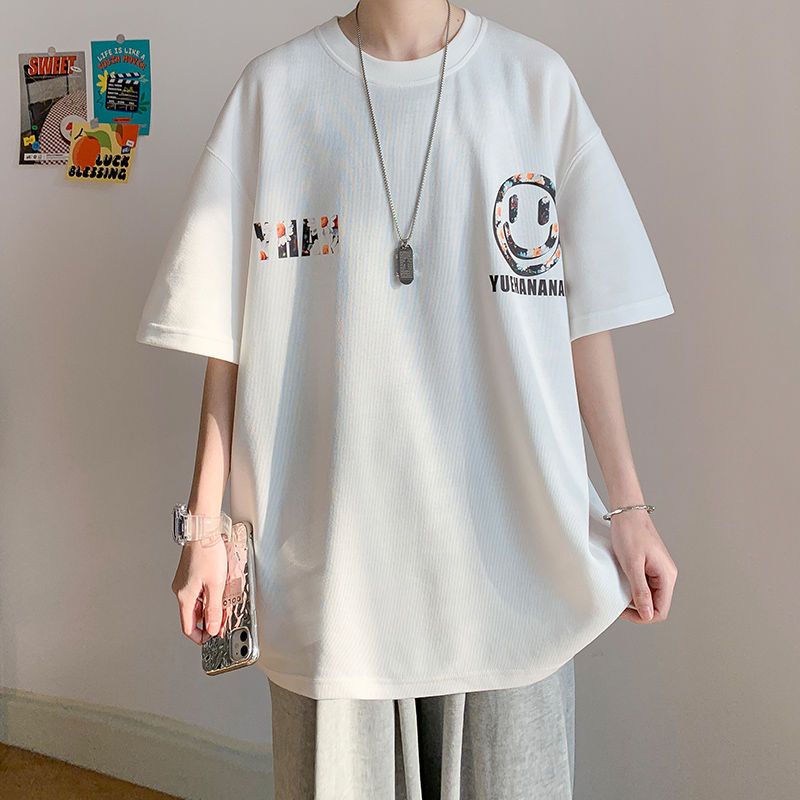 Áo Thun Ngắn Tay Dáng Rộng In Họa Tiết Thời Trang Mùa Hè Dành Cho Nam